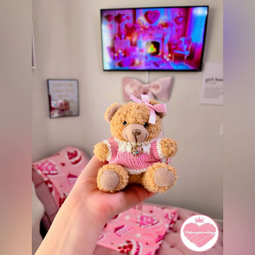Girly Girl Teddy Keychain